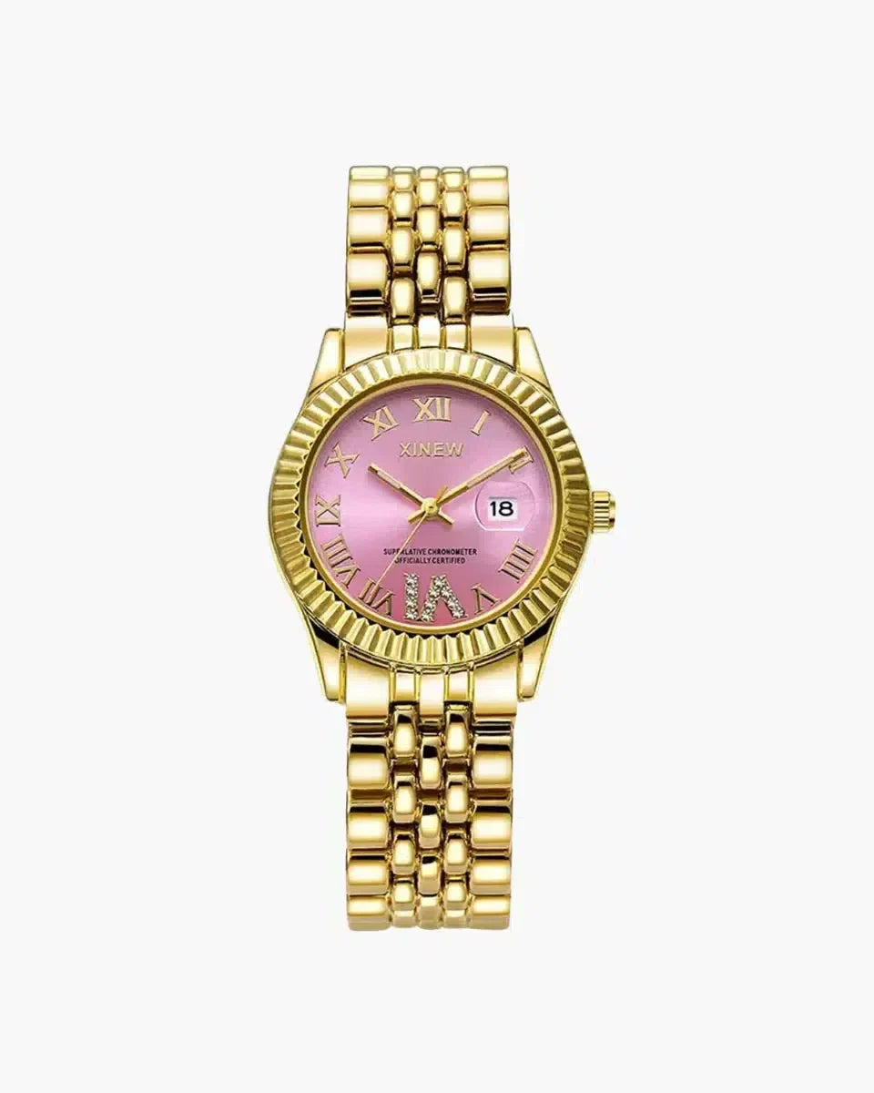Asteria – Sparkling zirconia stones – Gold-pink watch-15233937736053-Nancy & Mae Savannah