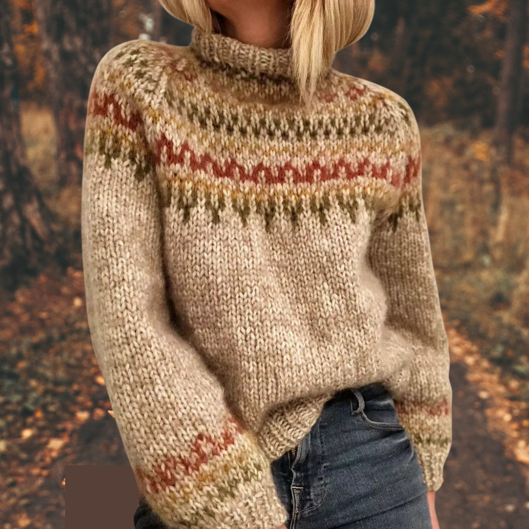 Astrid - Women's Nordic Knit Sweater-15544892719477-Mirella Fiore