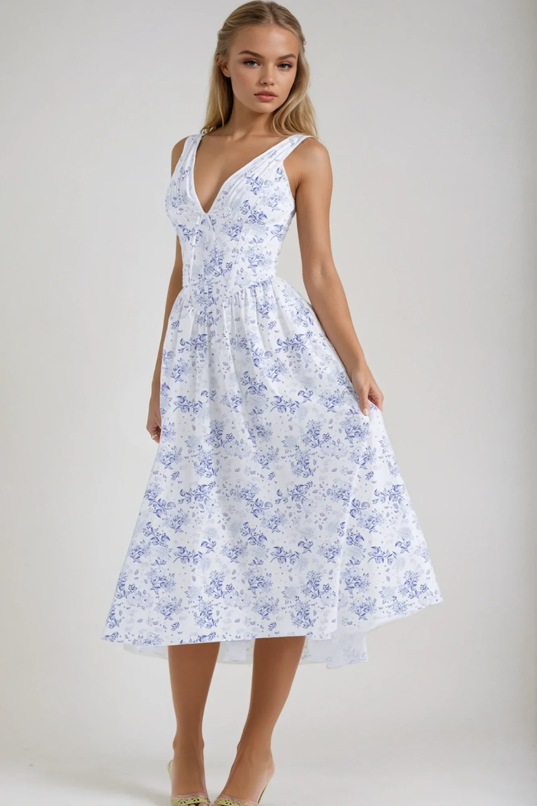Aurelia – Vibrant floral design – Midi dress-15215265317237-Mirella Fiore