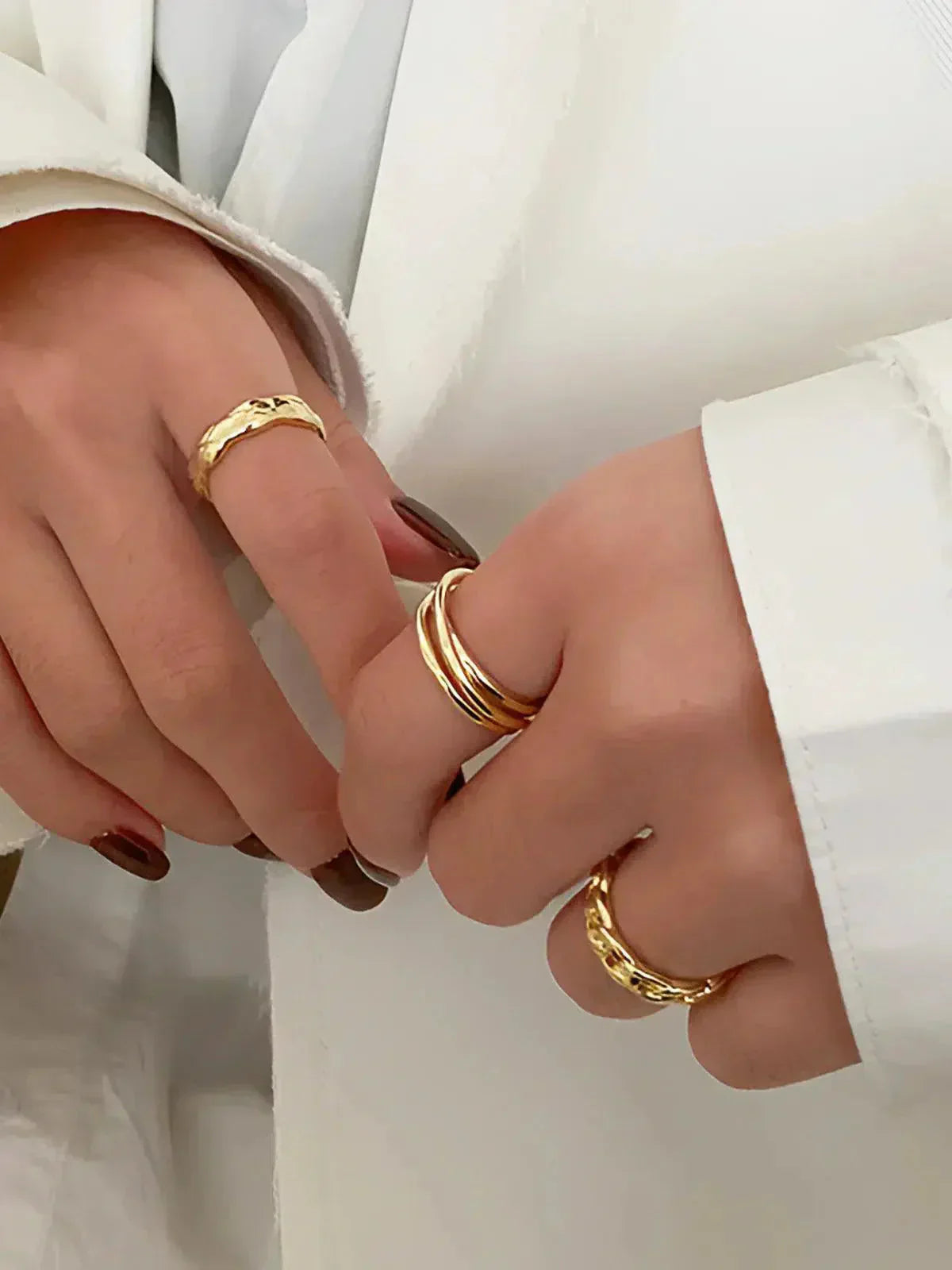 Auriane – Twisted design – Hoop ring trio-15227807334773-Mirella Fiore