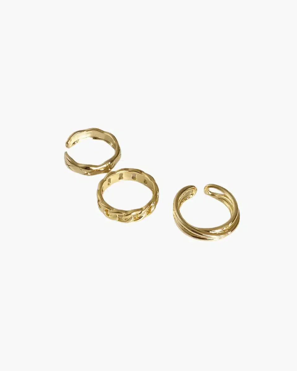 Auriane – Twisted design – Hoop ring trio-15227807334773-Mirella Fiore
