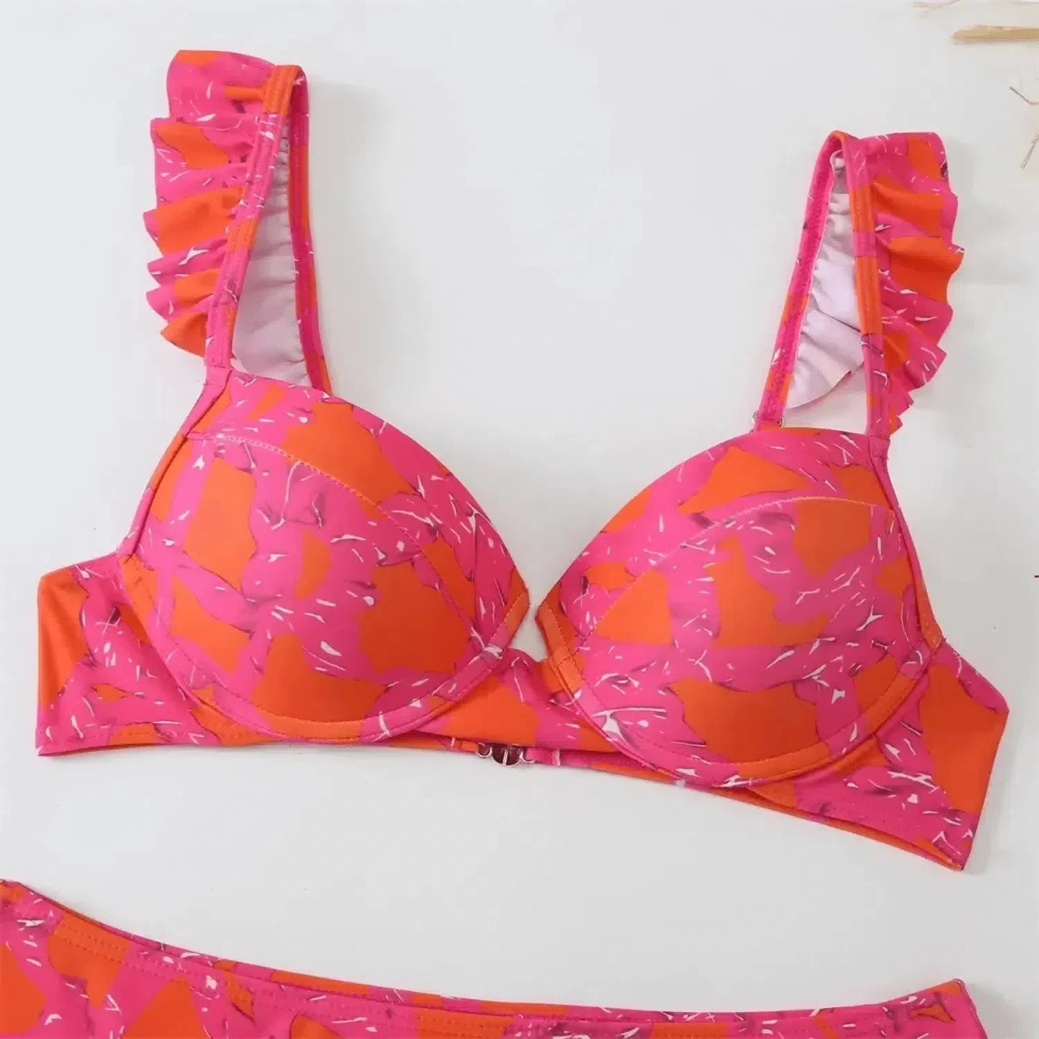 Aurivette Set – Pink – Ruffled bikini and slit skirt-15133641769333-Mirella Fiore