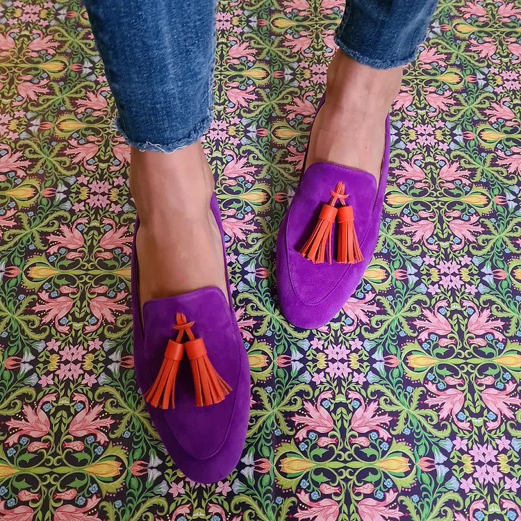 Aurora - Purple Loafers With Tassels-15551040717173-Mirella Fiore