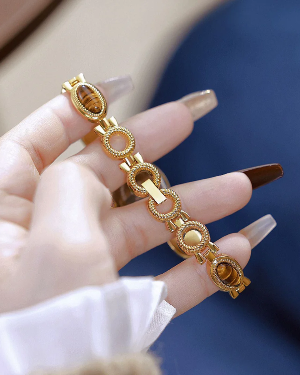 Aurore – Tiger-eye accents – Vintage watch-15233937441141-Nancy & Mae Savannah