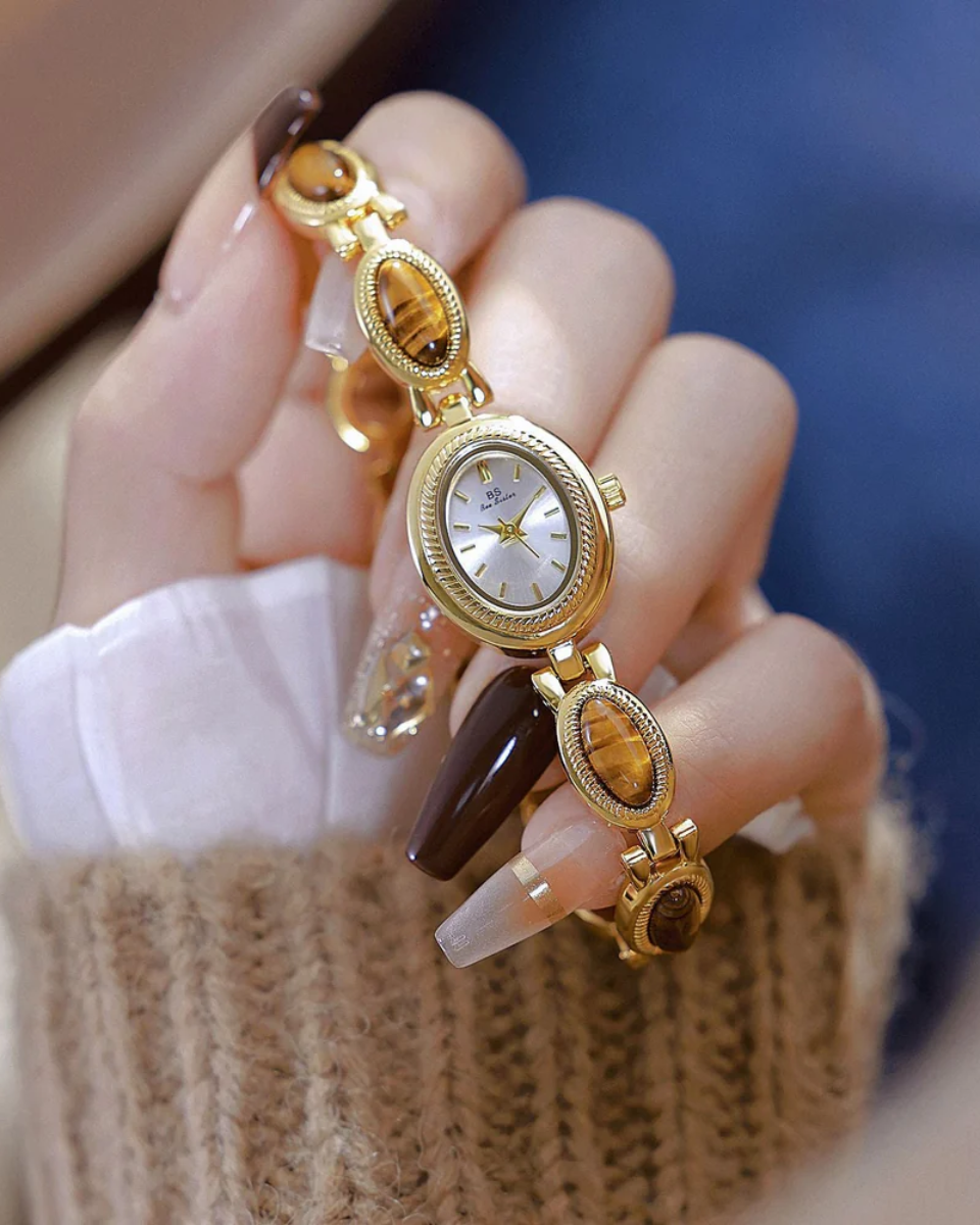 Aurore – Tiger-eye accents – Vintage watch-15233937441141-Nancy & Mae Savannah