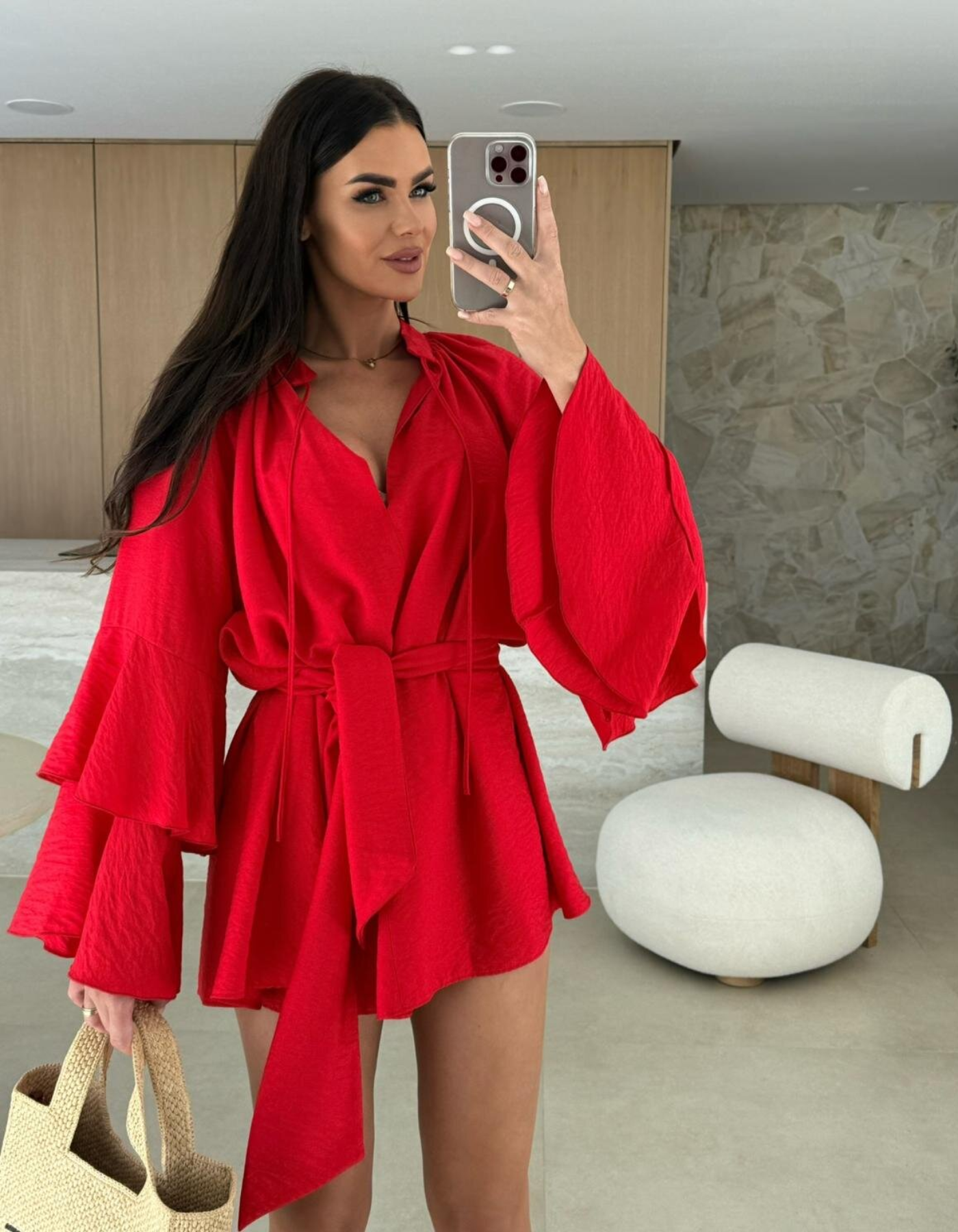 Avianor – Flared sleeve – Tie-waist playsuit-15133852500341-Mirella Fiore