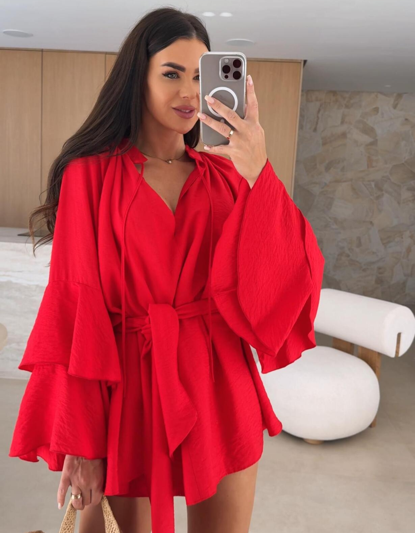 Avianor – Flared sleeve – Tie-waist playsuit-15133852500341-Mirella Fiore