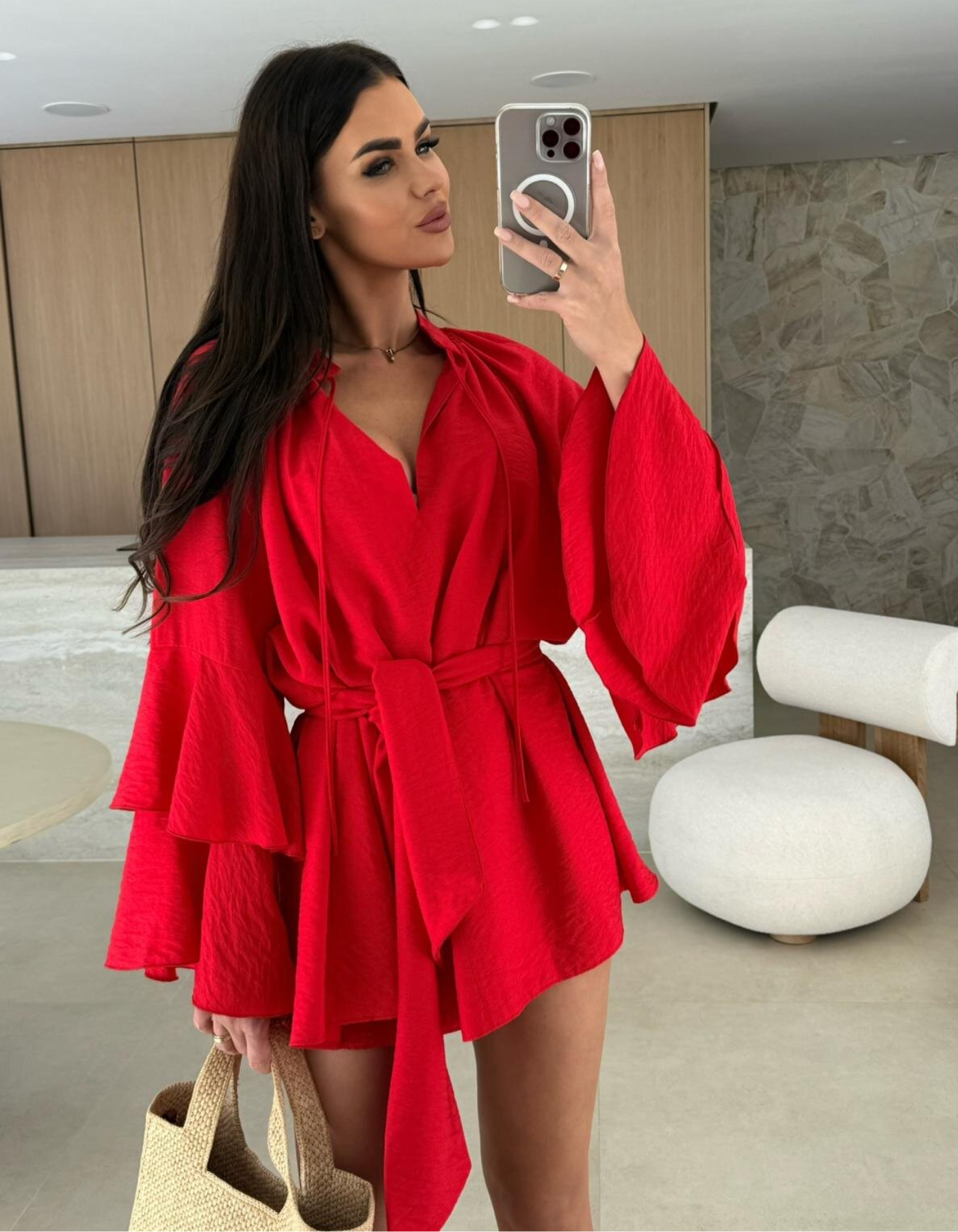 Avianor – Flared sleeve – Tie-waist playsuit-15133852500341-Mirella Fiore