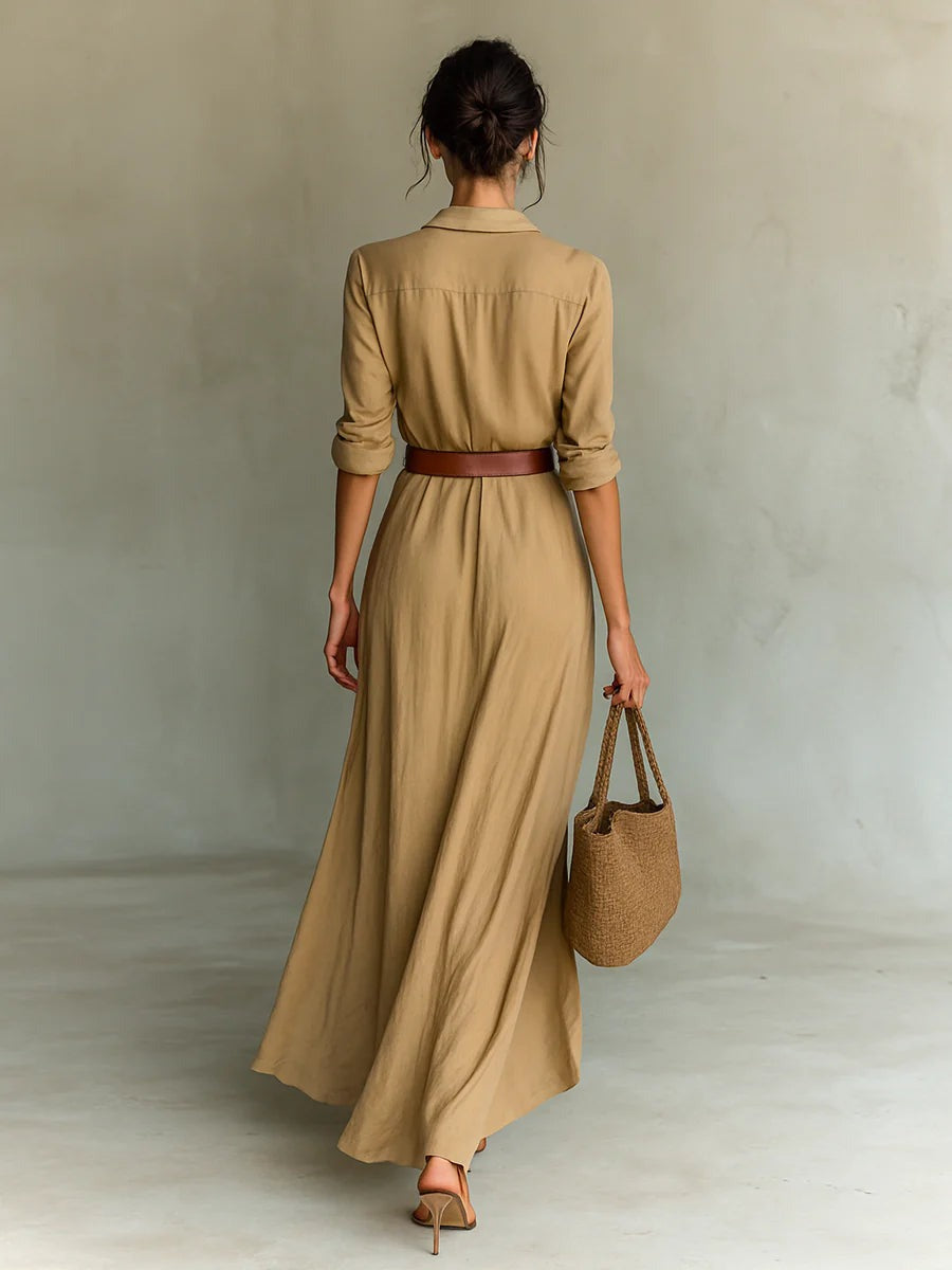 Azura – Button-down wrap dress – Belted maxi dress-15353218793845-Mirella Fiore