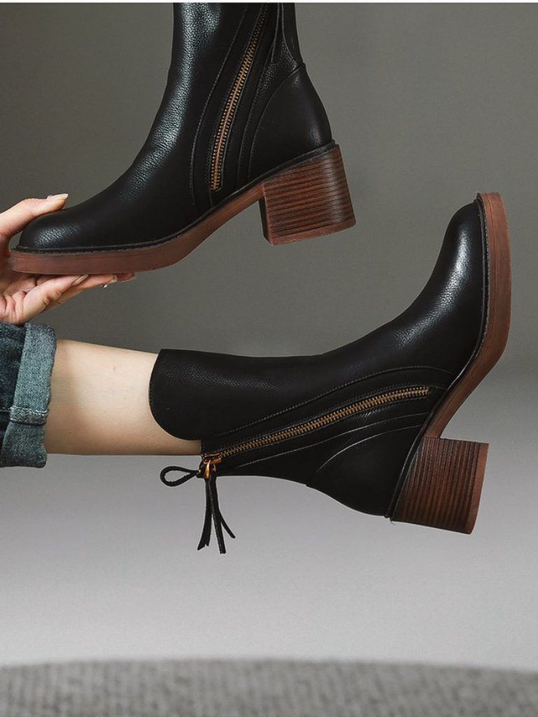 BARBARA - BLOCK HEEL ANKLE BOOTS-15549014245749-Nancy & Mae Savannah