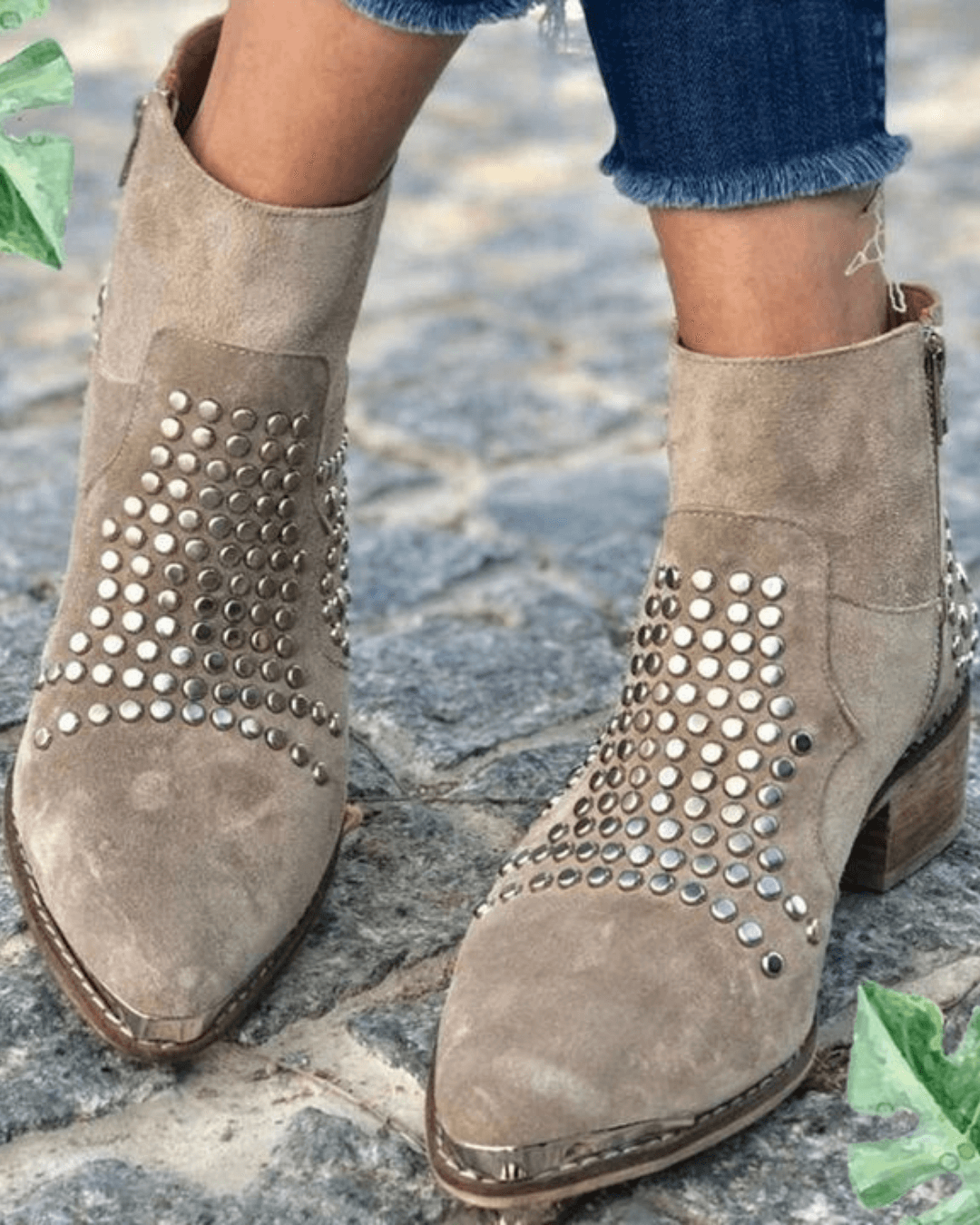 BELLA - ANKLE BOOTS WITH STUDS-15553869316469-Nancy & Mae Savannah