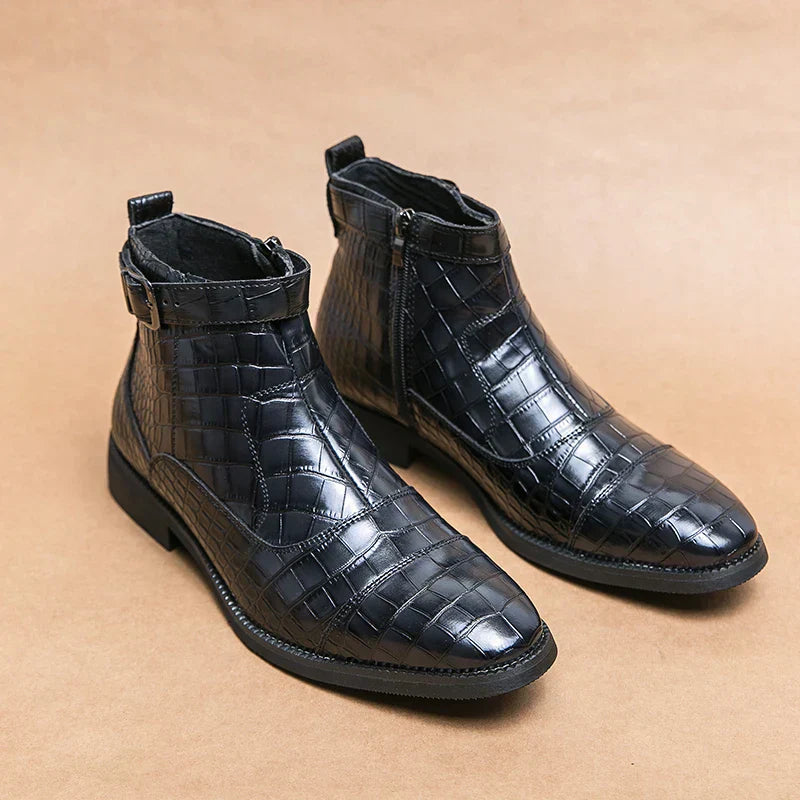 Baron - Leather Boots with Buckle-15550770119029-Nancy & Mae Savannah