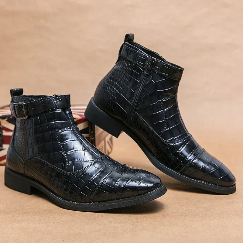 Baron - Leather Boots with Buckle-15550770119029-Nancy & Mae Savannah