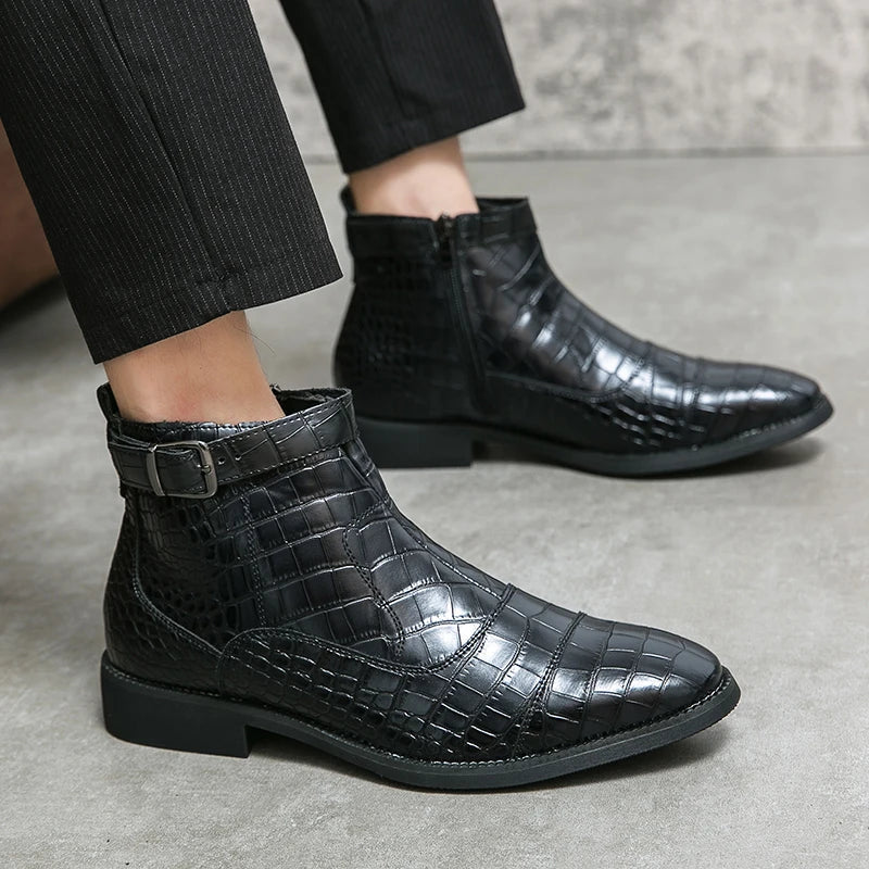 Baron - Leather Boots with Buckle-15550770119029-Nancy & Mae Savannah