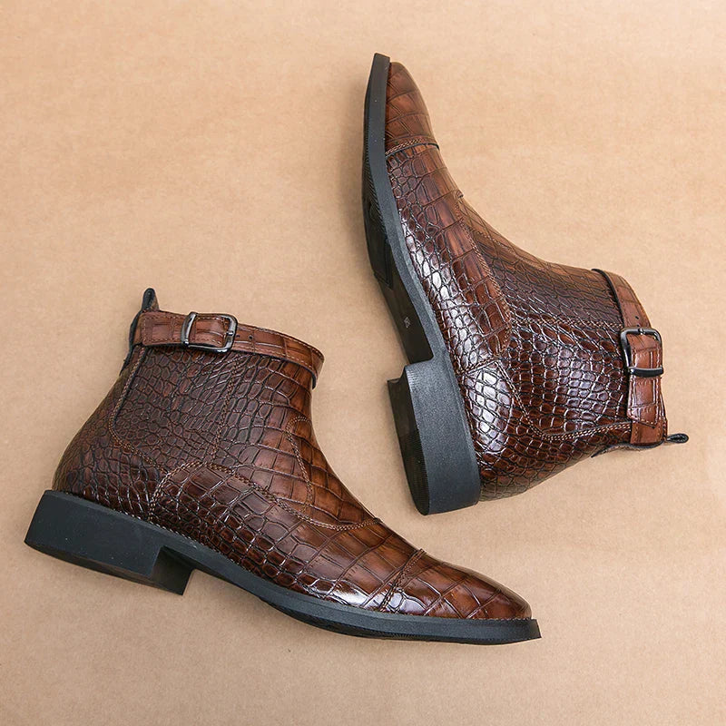 Baron - Leather Boots with Buckle-15550770119029-Nancy & Mae Savannah