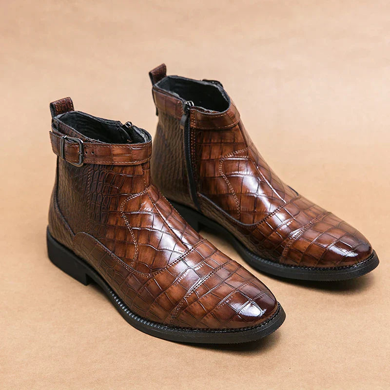 Baron - Leather Boots with Buckle-15550770119029-Nancy & Mae Savannah