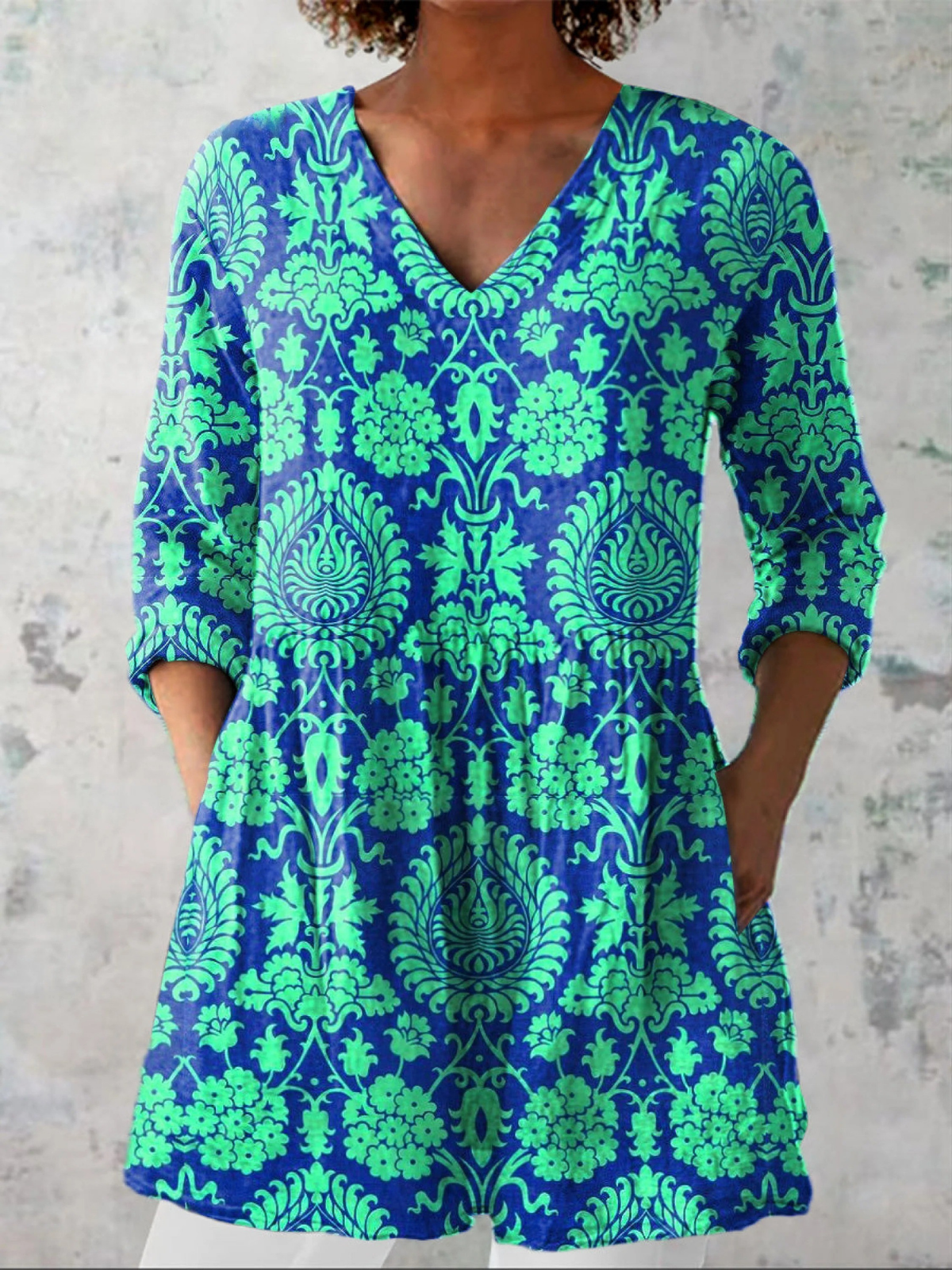 Beatrix - Long V-Neck Shirt-15550825169269-Mirella Fiore