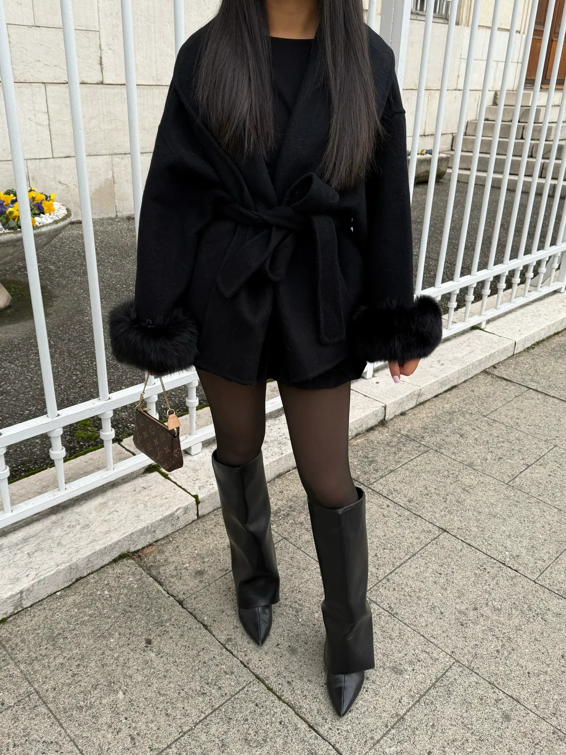 Bellavène – Elegant silhouette – Belted faux fur coat-15349796110709-Mirella Fiore
