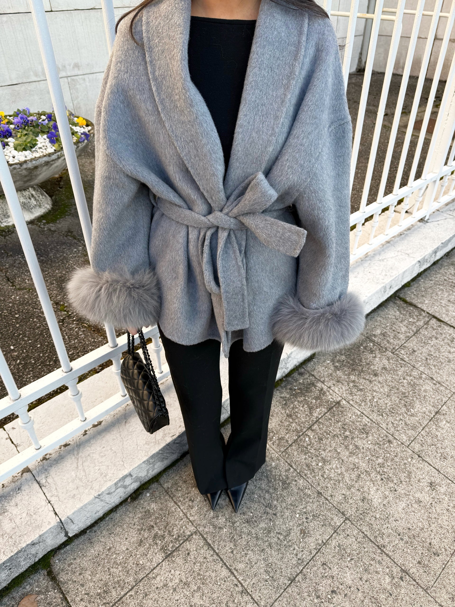 Bellavène – Elegant silhouette – Belted faux fur coat-15349796110709-Mirella Fiore