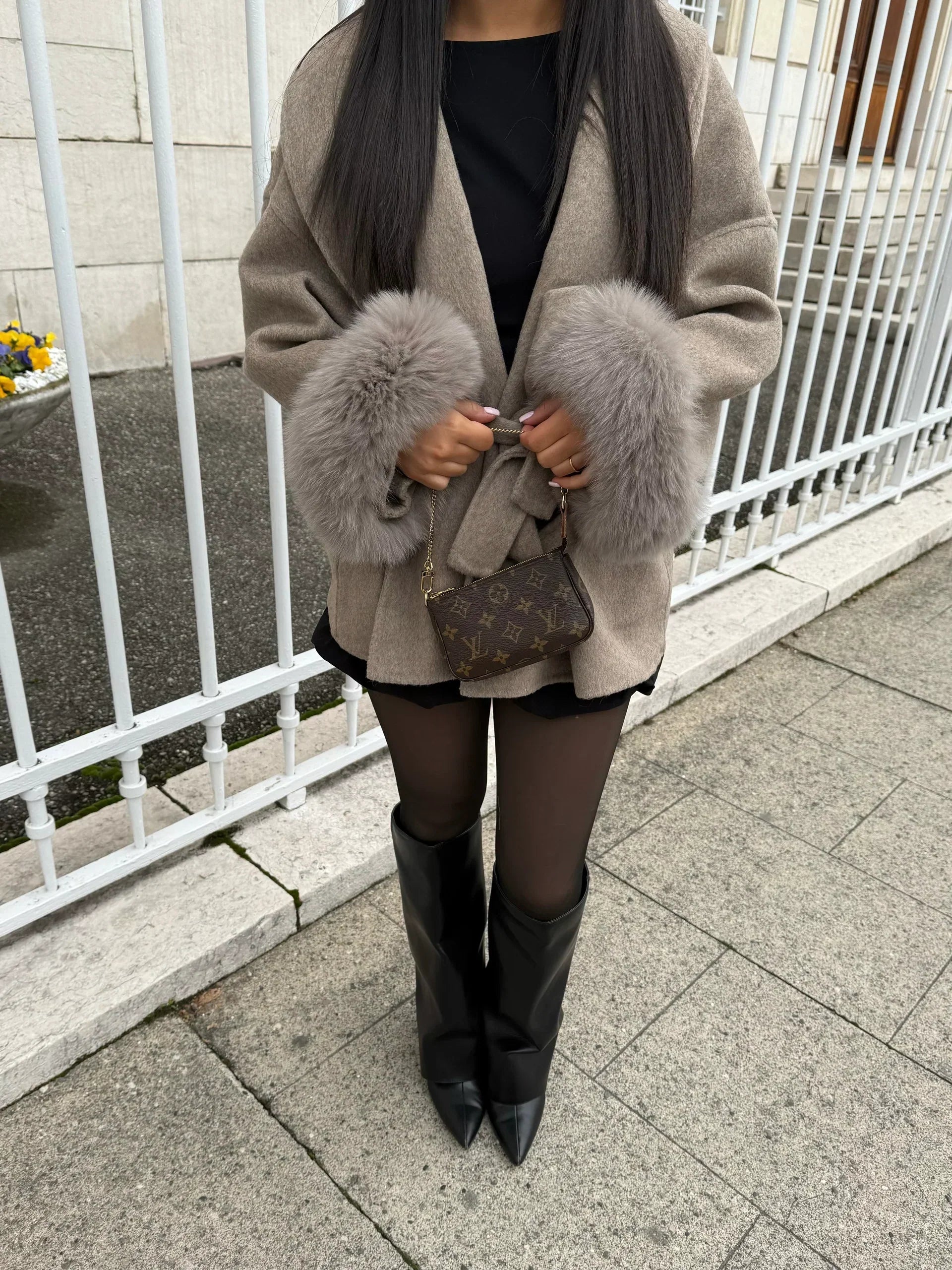 Bellavène – Elegant silhouette – Belted faux fur coat-15349796110709-Mirella Fiore