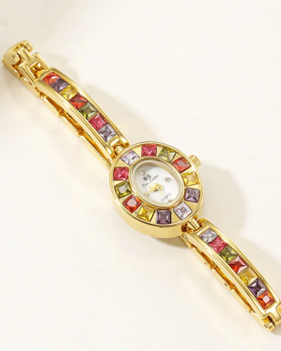 Bellevie – Multi-colored gemstone accents – Vintage watch-15233937178997-Nancy & Mae Savannah