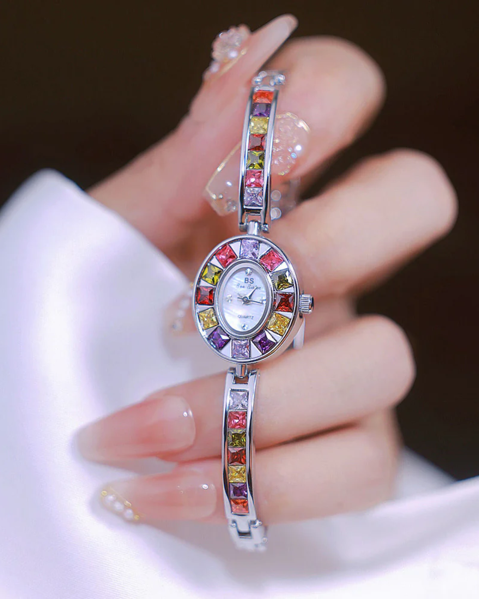 Bellevie – Multi-colored gemstone accents – Vintage watch-15233937178997-Nancy & Mae Savannah