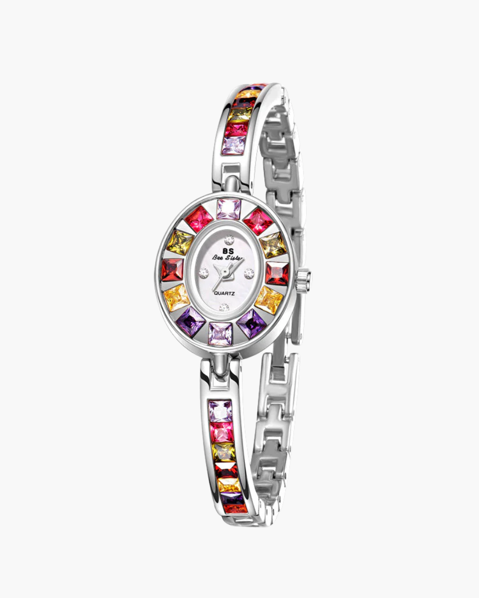 Bellevie – Multi-colored gemstone accents – Vintage watch-15233937178997-Nancy & Mae Savannah