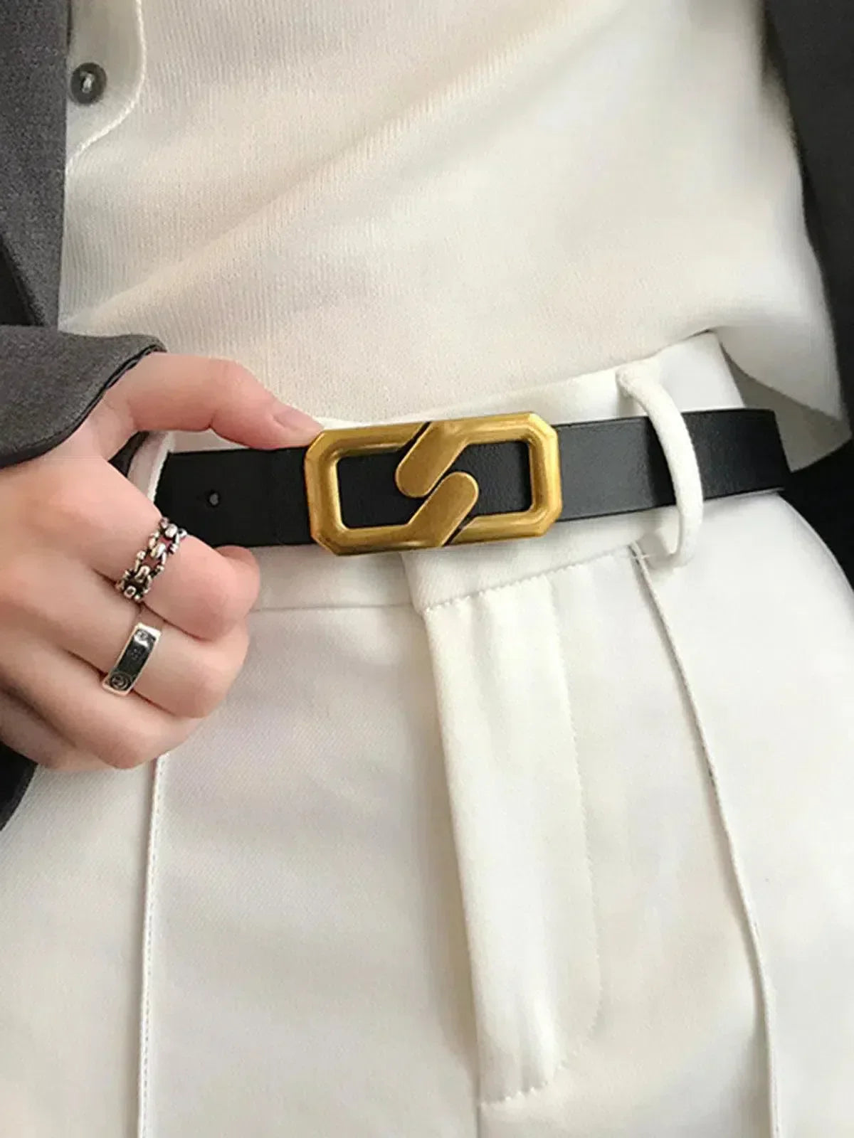 Benique – Polished metallic buckle – Belt-15133535797621-Mirella Fiore