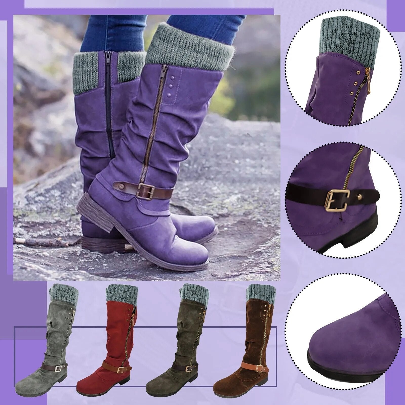 Beverly - Leather Boots-15548991668597-Nancy & Mae Savannah