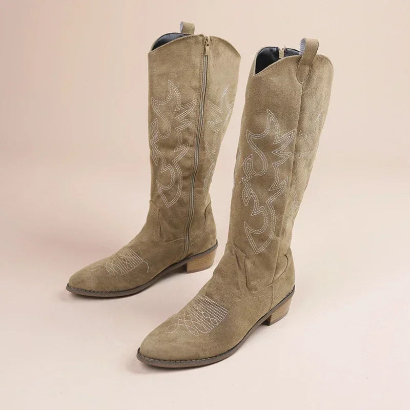 Bibi - Embroidered Western Cowboy Boots-15550871601525-Mirella Fiore