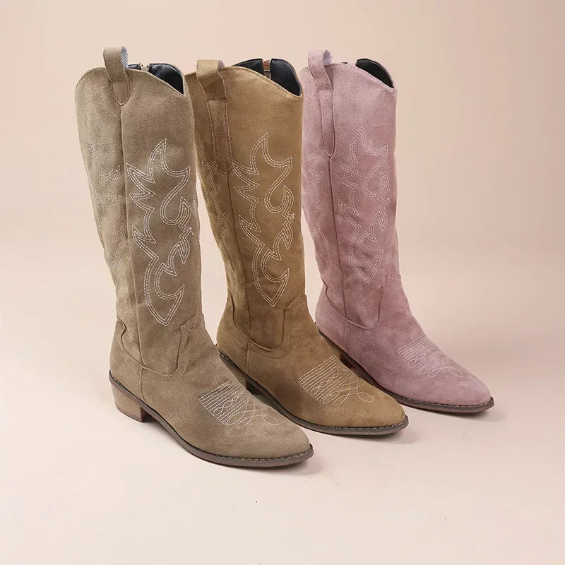 Bibi - Embroidered Western Cowboy Boots-15550871601525-Mirella Fiore