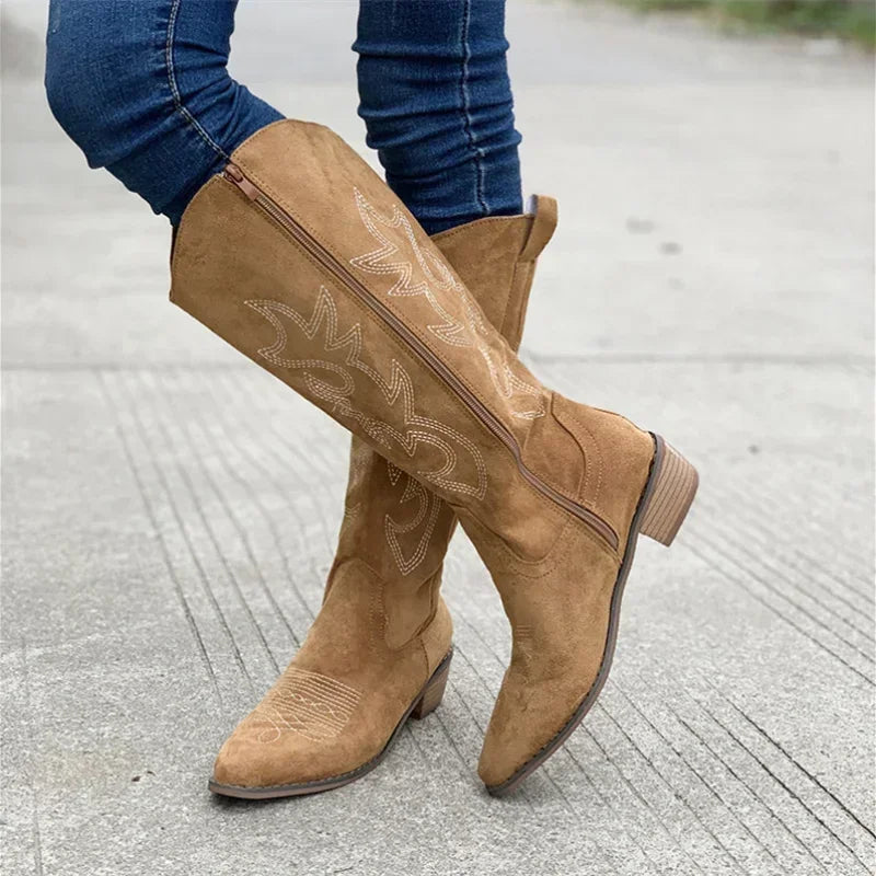Bibi - Embroidered Western Cowboy Boots-15550871601525-Mirella Fiore