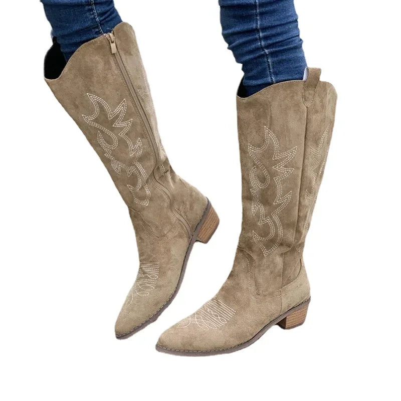 Bibi - Embroidered Western Cowboy Boots-15550871601525-Mirella Fiore