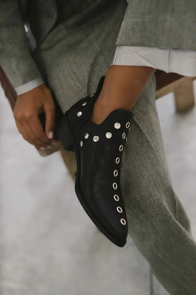 Brenda - Pointed Studded Ankle Boot-15551042322805-Mirella Fiore