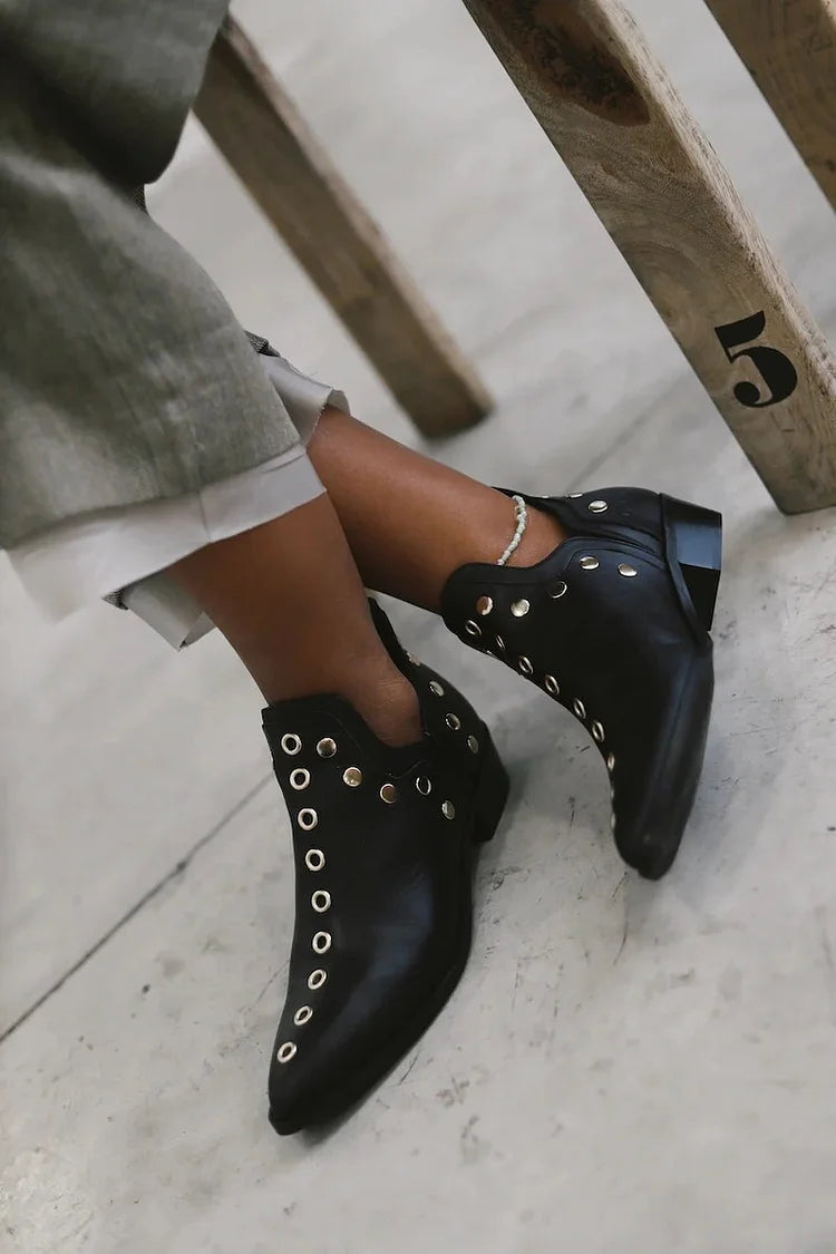 Brenda - Pointed Studded Ankle Boot-15551042322805-Mirella Fiore