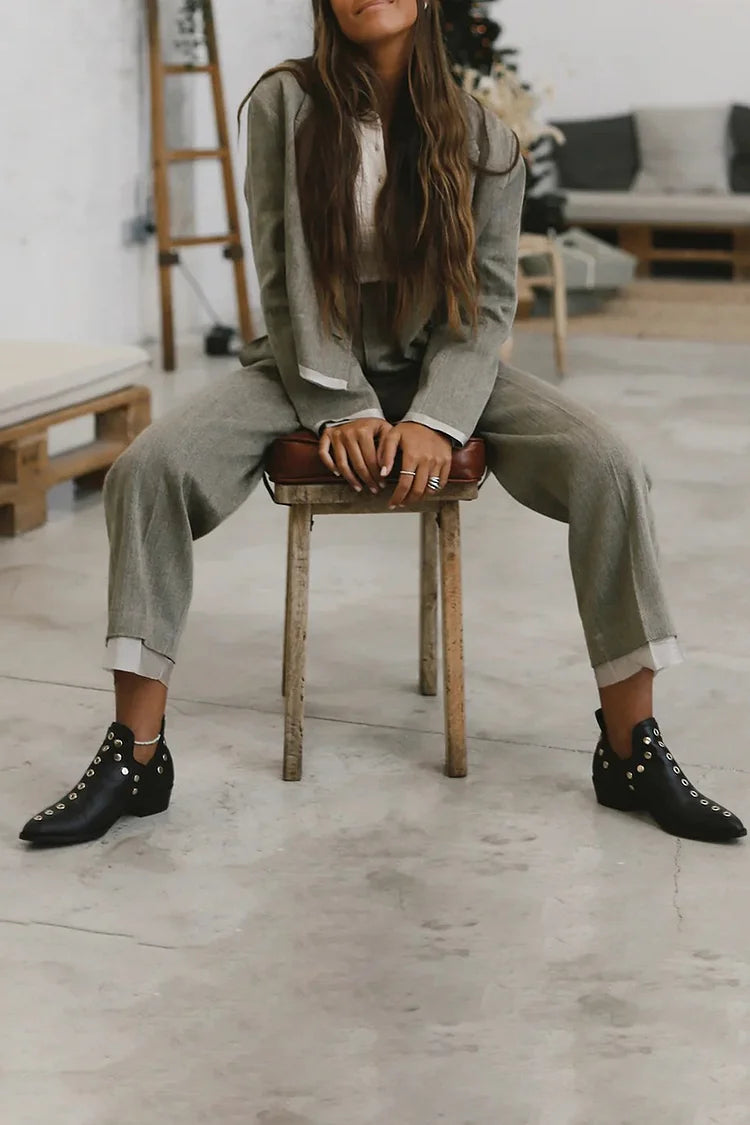 Brenda - Pointed Studded Ankle Boot-15551042322805-Nancy & Mae Savannah