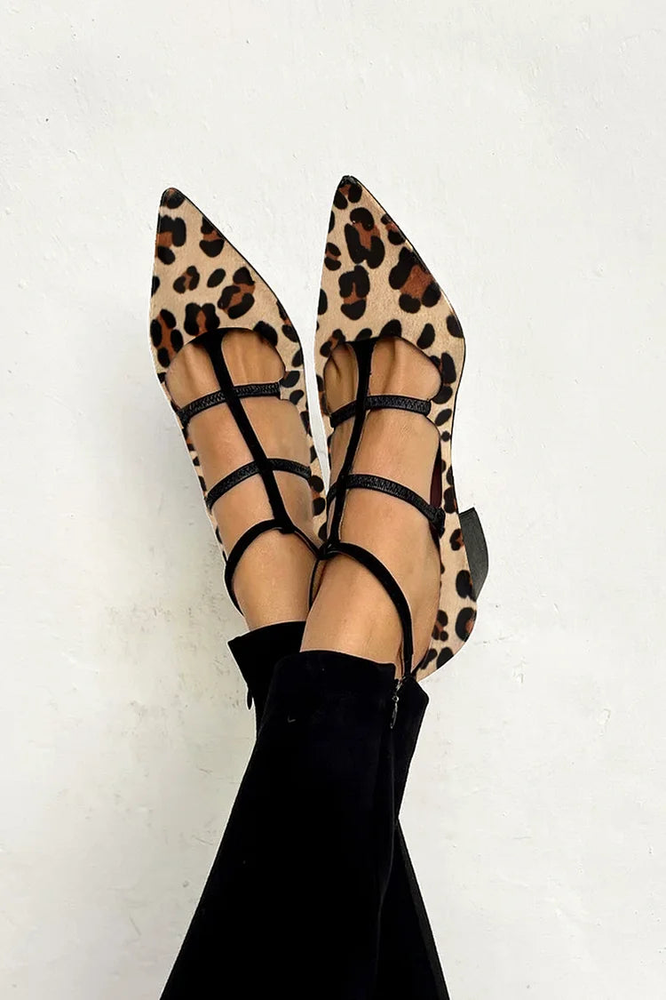 Bridget - Leopard Strap Ballet Heels-15551039504757-Nancy & Mae Savannah