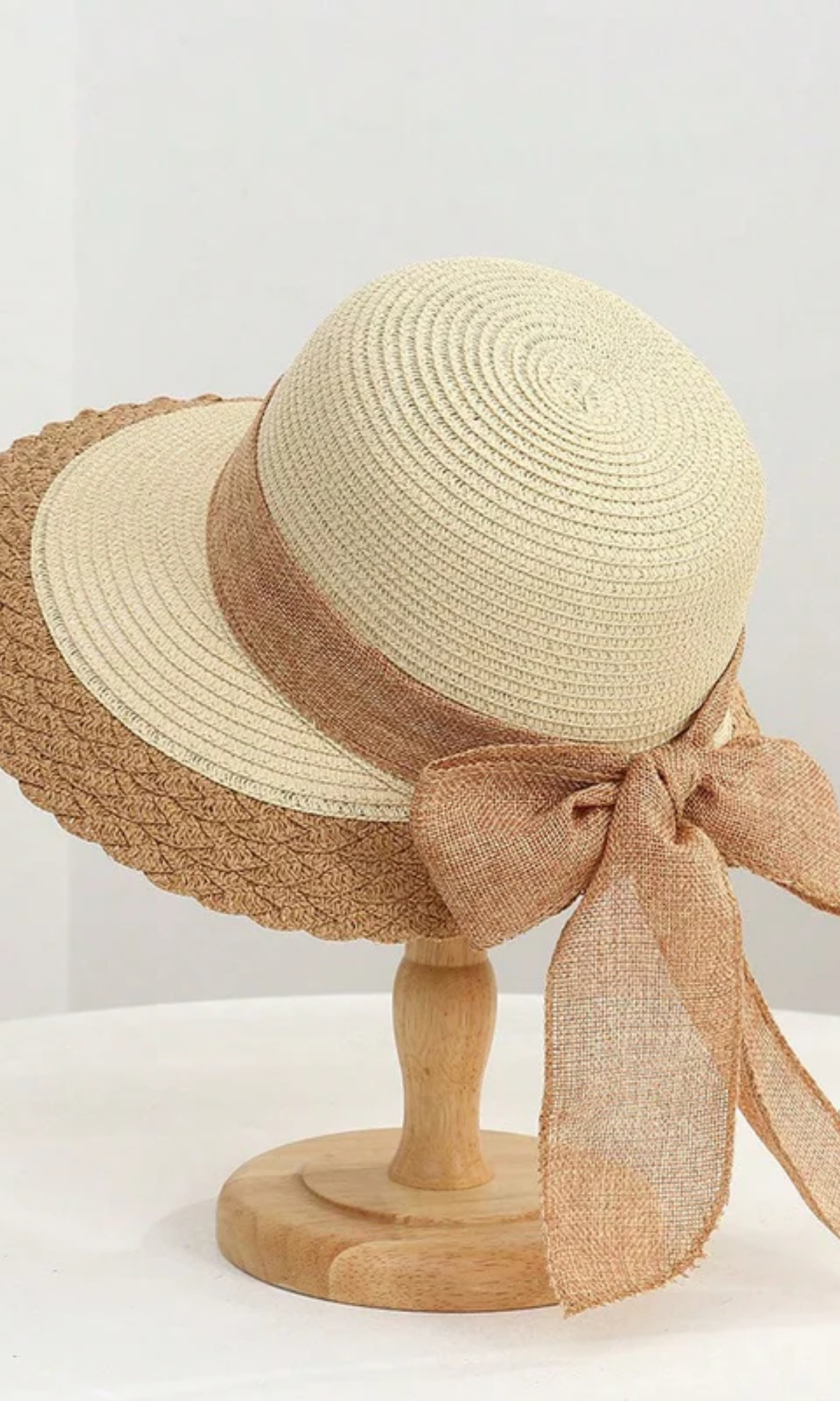Brivanna – Bow ribbon trim – Straw hat-15133782245749-Mirella Fiore