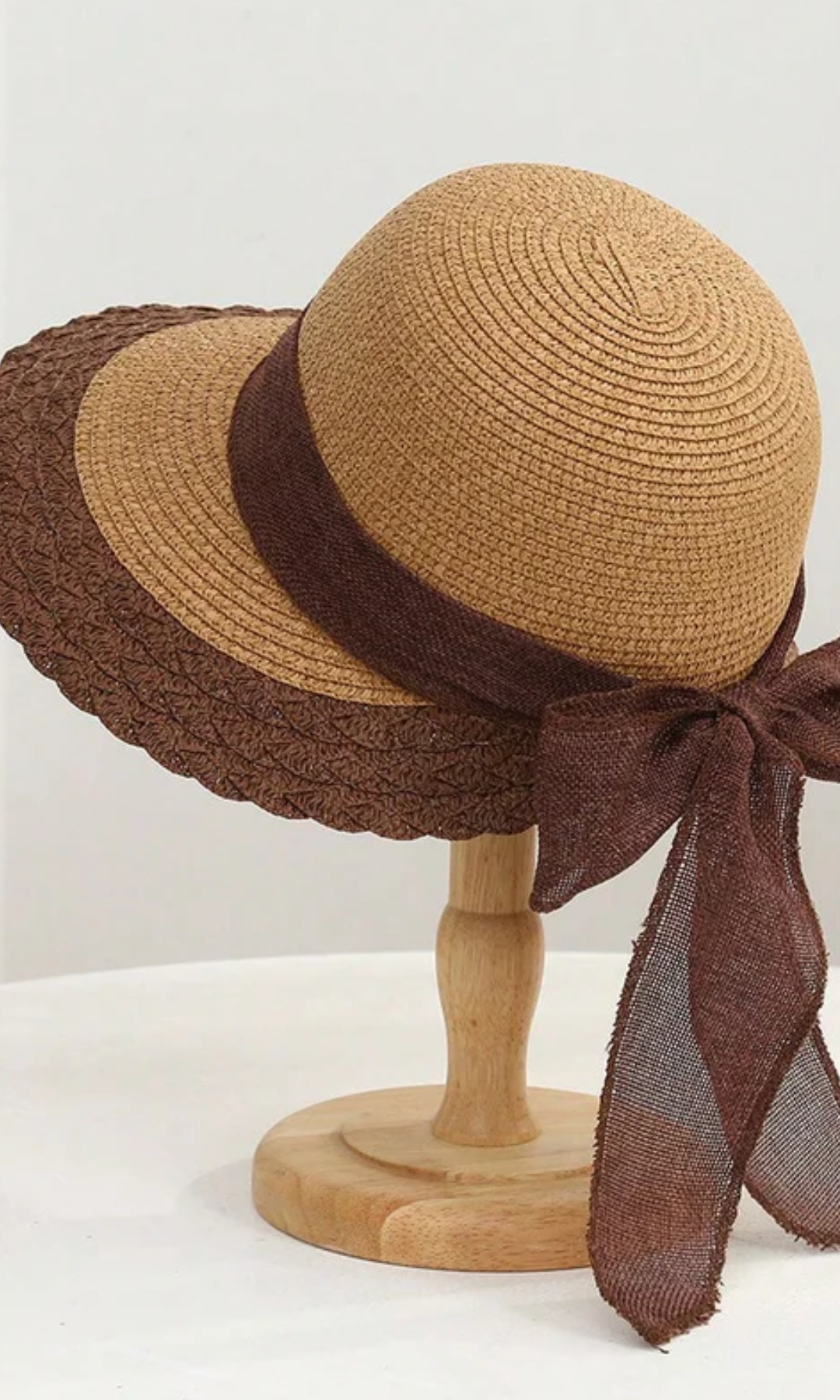 Brivanna – Bow ribbon trim – Straw hat-15133782245749-Nancy & Mae Savannah