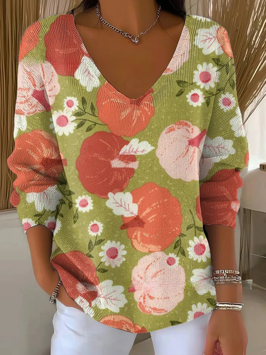 CHLOE - Knit Sweater with V-Neck-15550859772277-Nancy & Mae Savannah