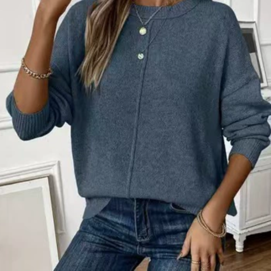 CHRYSA - Casual Soft Knit Sweater-15519827689845-Nancy & Mae Savannah