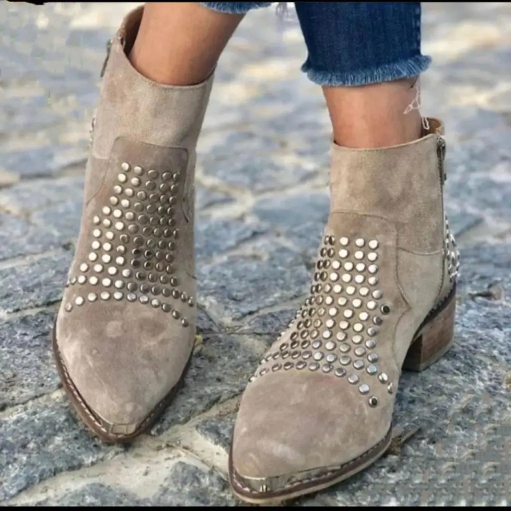 Cadence - Ankle Boots With Studs-15551042093429-Mirella Fiore