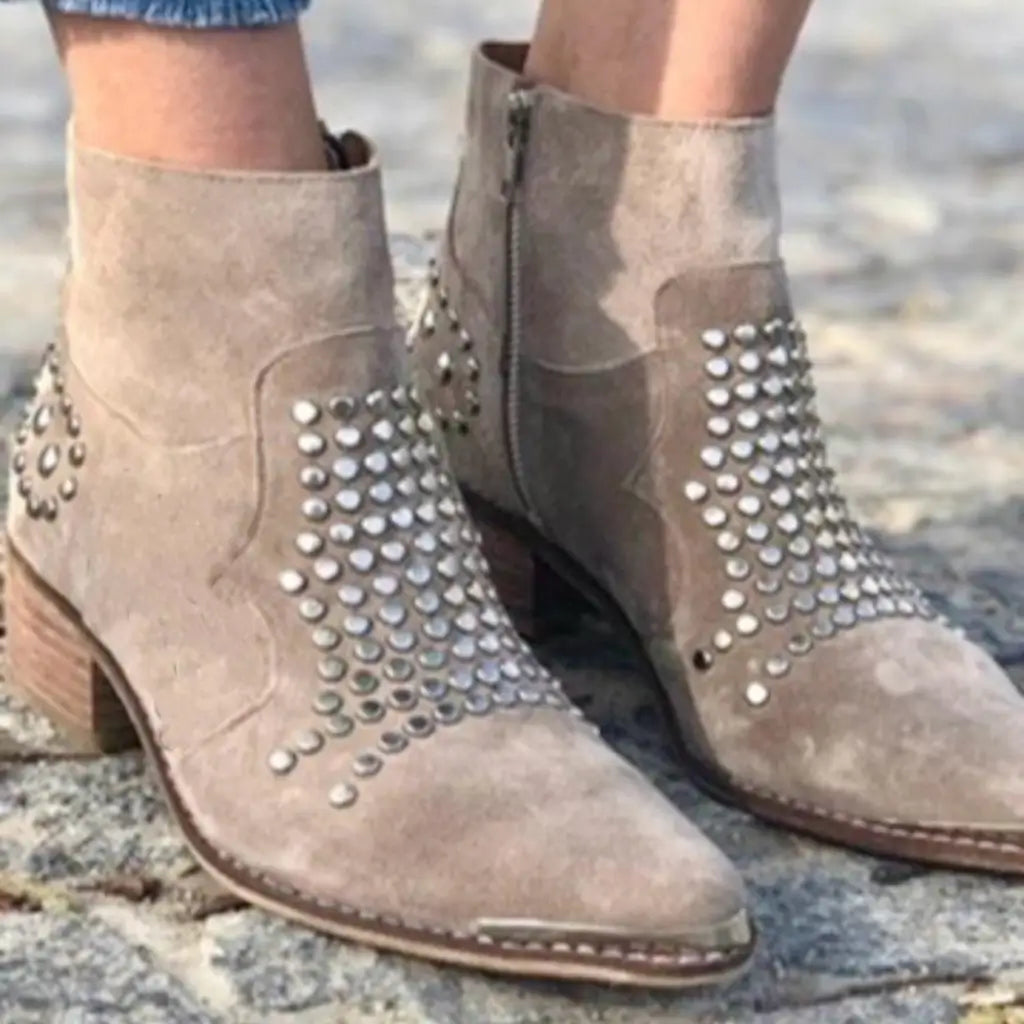Cadence - Ankle Boots With Studs-15551042093429-Nancy & Mae Savannah