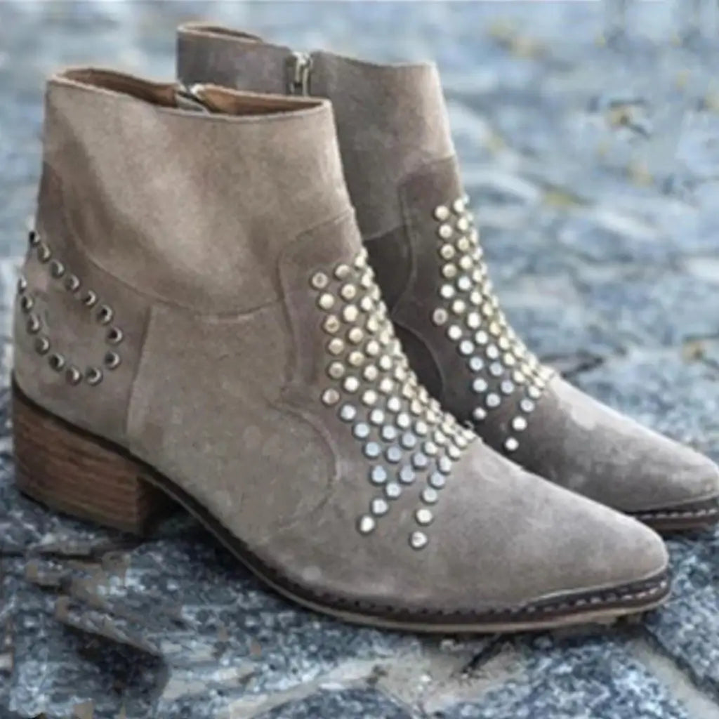 Cadence - Ankle Boots With Studs-15551042093429-Nancy & Mae Savannah