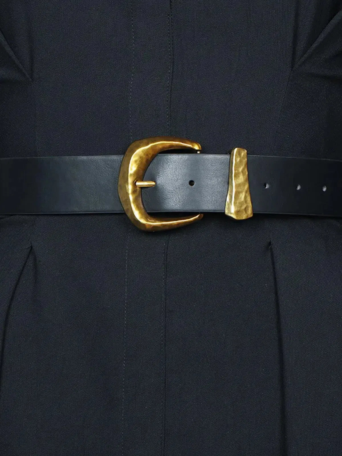 Calista – Sleek black finish – Faux leather belt-15133536125301-Mirella Fiore