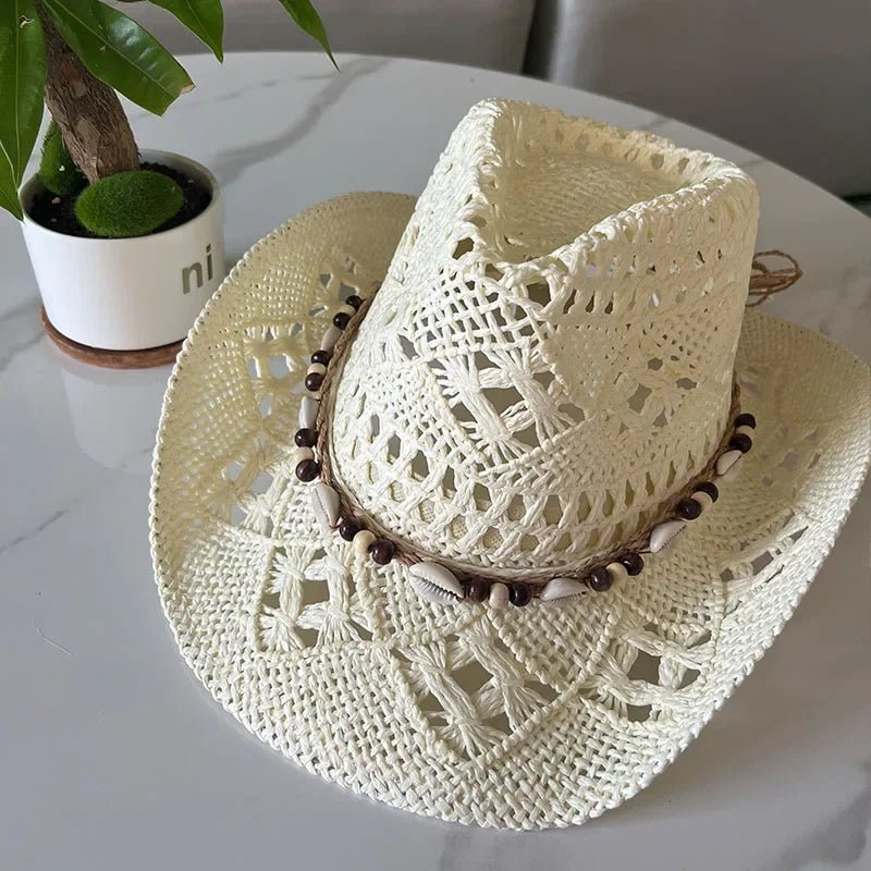 Calvera – Beaded crown – Straw cowboy hat-15133794599285-Mirella Fiore