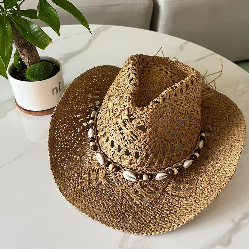 Calvera – Beaded crown – Straw cowboy hat-15133794599285-Nancy & Mae Savannah