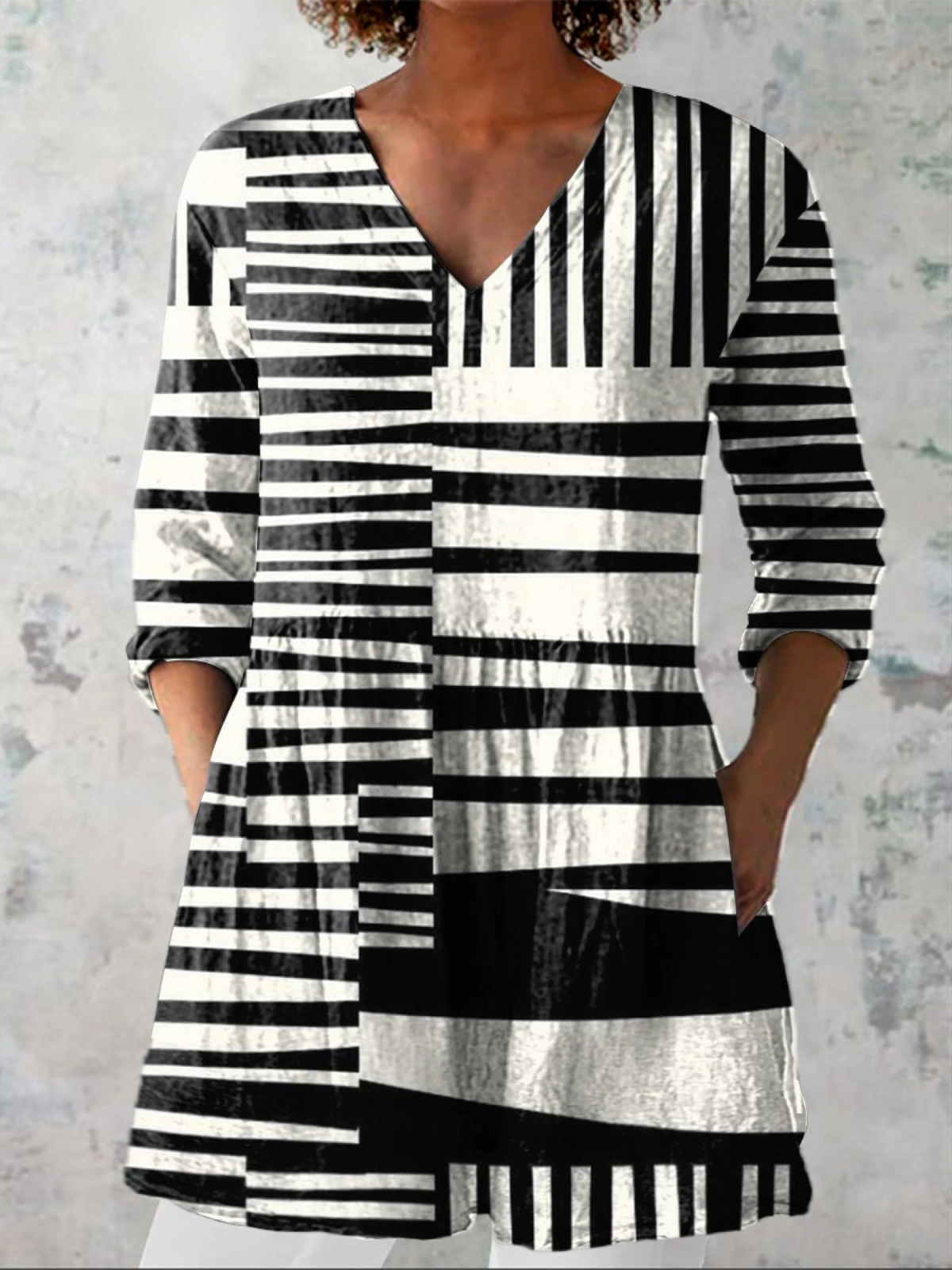Capri - Long V-Neck Shirt-15550824972661-Mirella Fiore