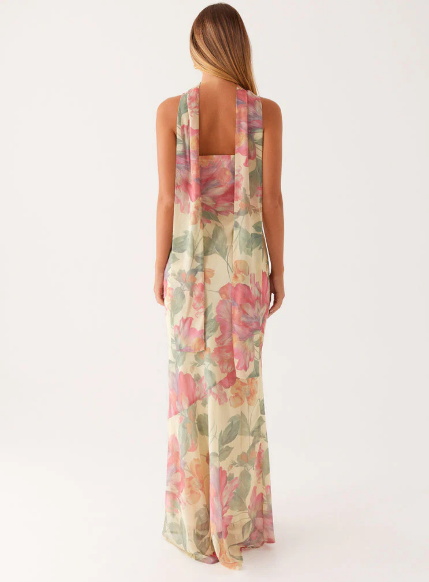 Carina – Elegant scarf detail – Strapless maxi dress-15260612198773-Mirella Fiore