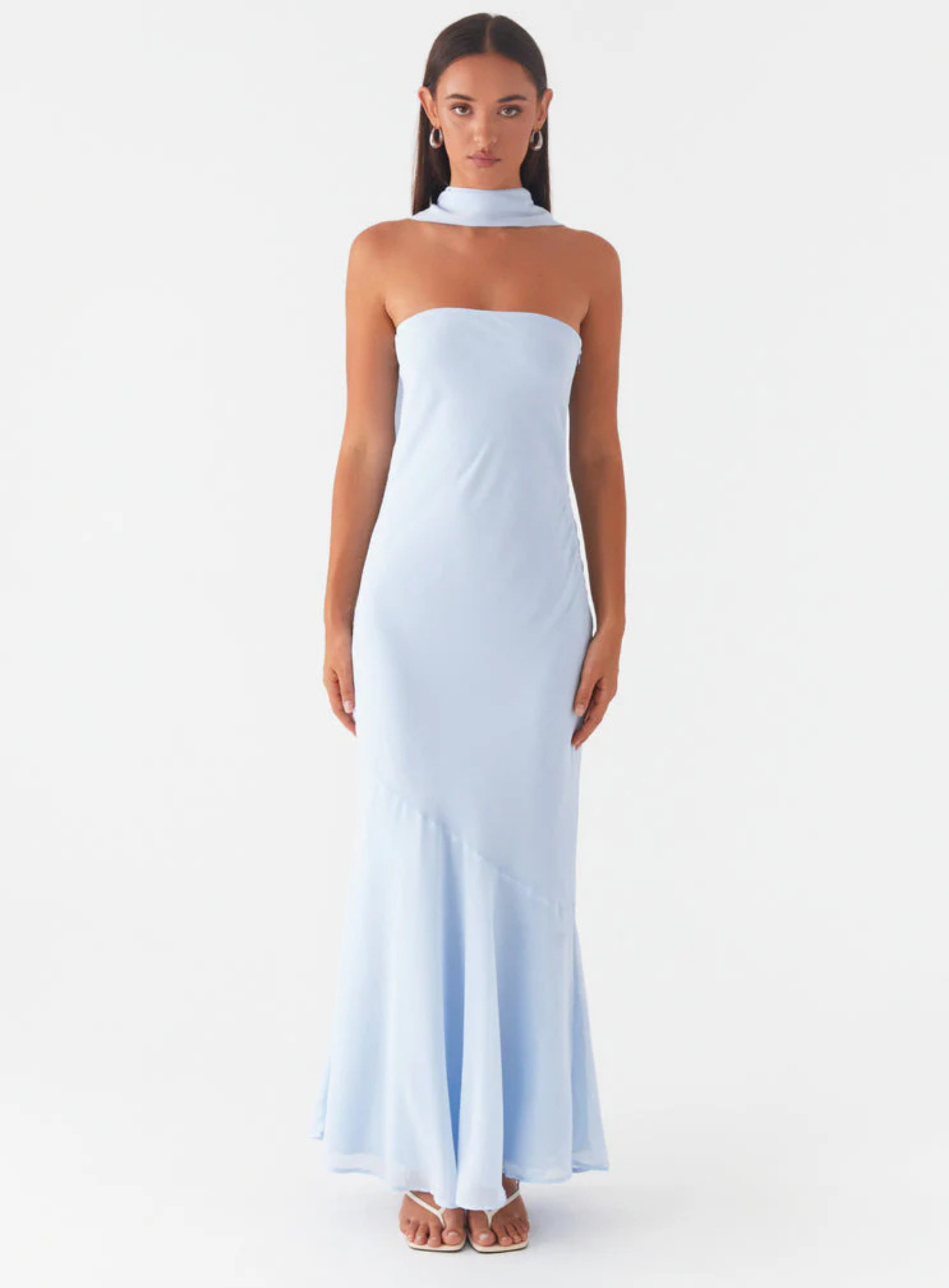Carina – Elegant scarf detail – Strapless maxi dress-15260612198773-Mirella Fiore